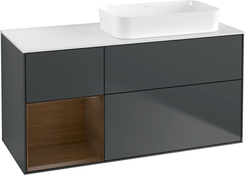 Villeroy & Boch Finion Waschtischunterschrank 1200 mm Glossy White mit Beleuchtung