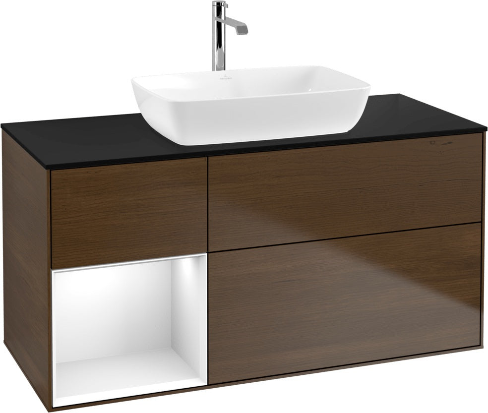 Villeroy & Boch Finion Waschtischunterschrank 1200 mm Glossy White Lacquer mit Beleuchtung