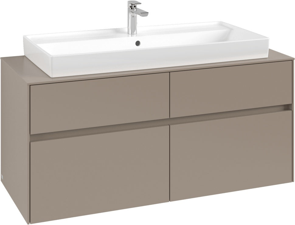 Villeroy & Boch Waschbeckenunterschrank Collaro C091 B0 1200 mm Taupe mit Beleuchtung