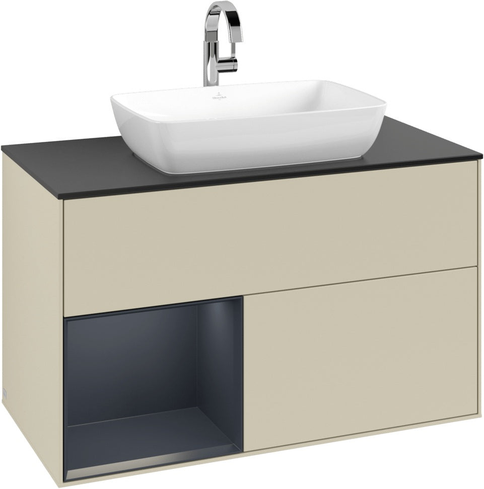 Villeroy & Boch Finion Waschbeckenunterschrank Glossy White mit Beleuchtung, 1000 mm