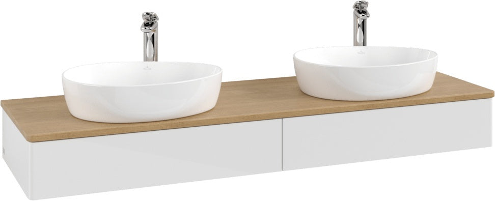 Villeroy & Boch Antao Waschbeckenunterschrank 1600 mm Glossy White Lacquer mit LED-Beleuchtung