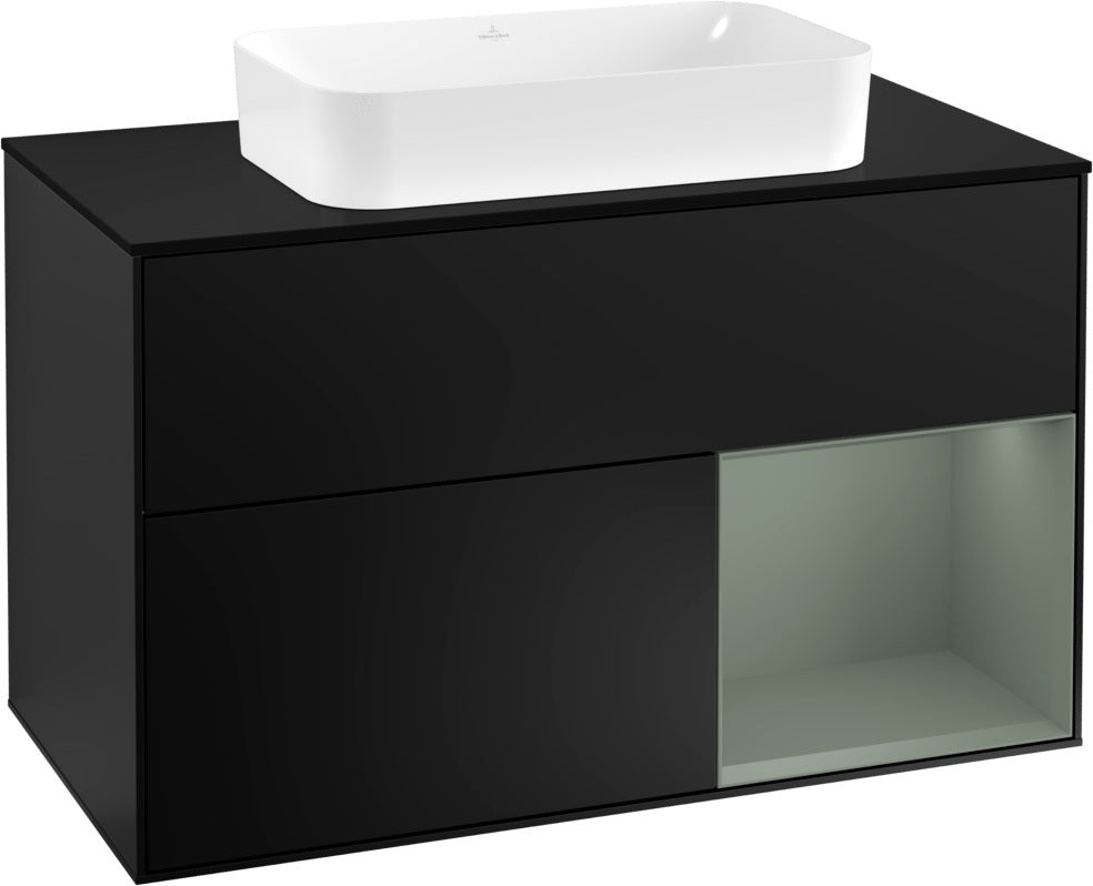 Villeroy & Boch Waschtischunterschrank Finion F252G 1000 mm Glossy White Lacquer mit LED-Beleuchtung