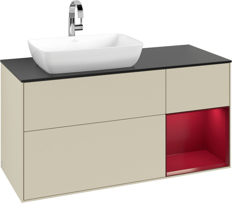 Villeroy & Boch Finion Waschtischunterschrank 1200 mm Glossy White mit Beleuchtung und SoftClosing