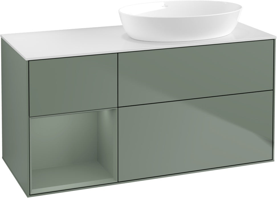 Villeroy & Boch Finion Waschtischunterschrank 1200 mm Glossy White Lacquer mit Beleuchtung
