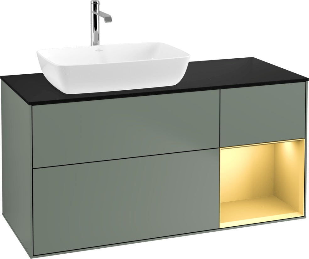 Villeroy & Boch Finion Waschtischunterschrank 1200 mm Glossy White mit Beleuchtung und SoftClosing