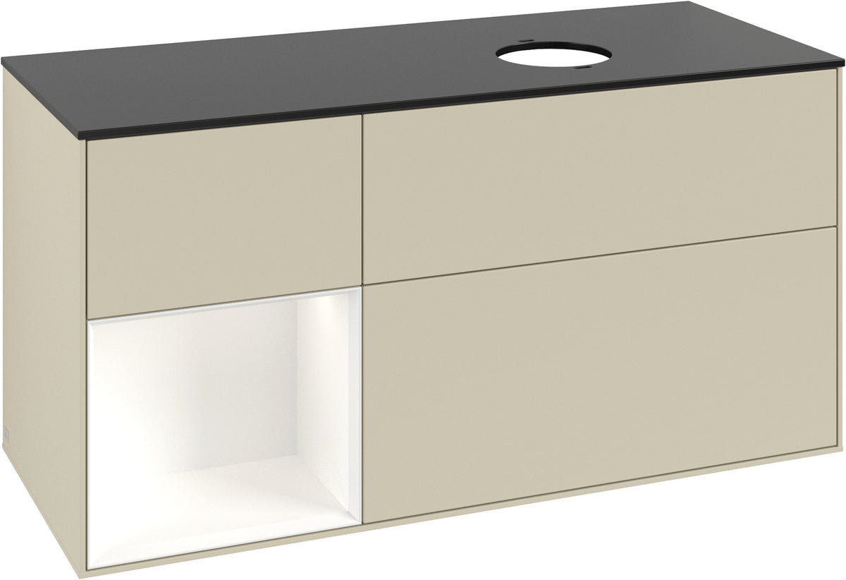 Villeroy & Boch Finion Waschtischunterschrank 1200 mm Glossy White mit Beleuchtung