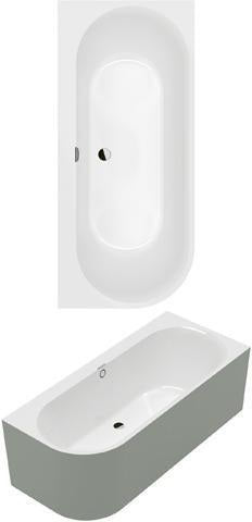 Villeroy & Boch Vorwand-Badewanne Oberon 2.1 1800x800 mm Weiß Alpin – Quaryl, Eck links, mit Schürze & Gestell