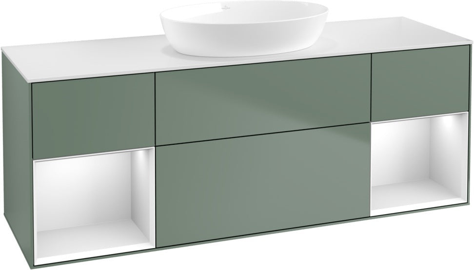 Villeroy & Boch Finion Waschbeckenunterschrank 1600 mm Glossy White Lacquer – mit LED-Beleuchtung