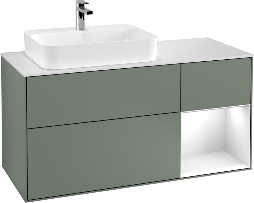 Villeroy & Boch Waschtischunterschrank Finion F401G 1200 mm Glossy White Lacquer mit Beleuchtung