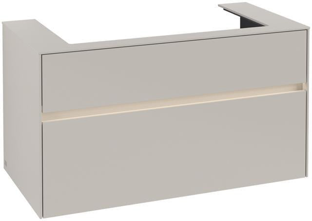 Villeroy & Boch Collaro Waschtischunterschrank 1000 mm mit LED-Beleuchtung und 2 Auszügen in White Wood