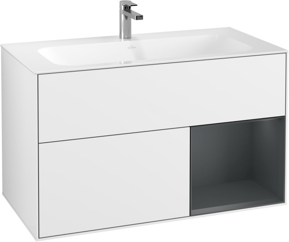 Villeroy & Boch Finion Waschtischunterschrank 996 mm White Matt Lacquer mit Beleuchtung