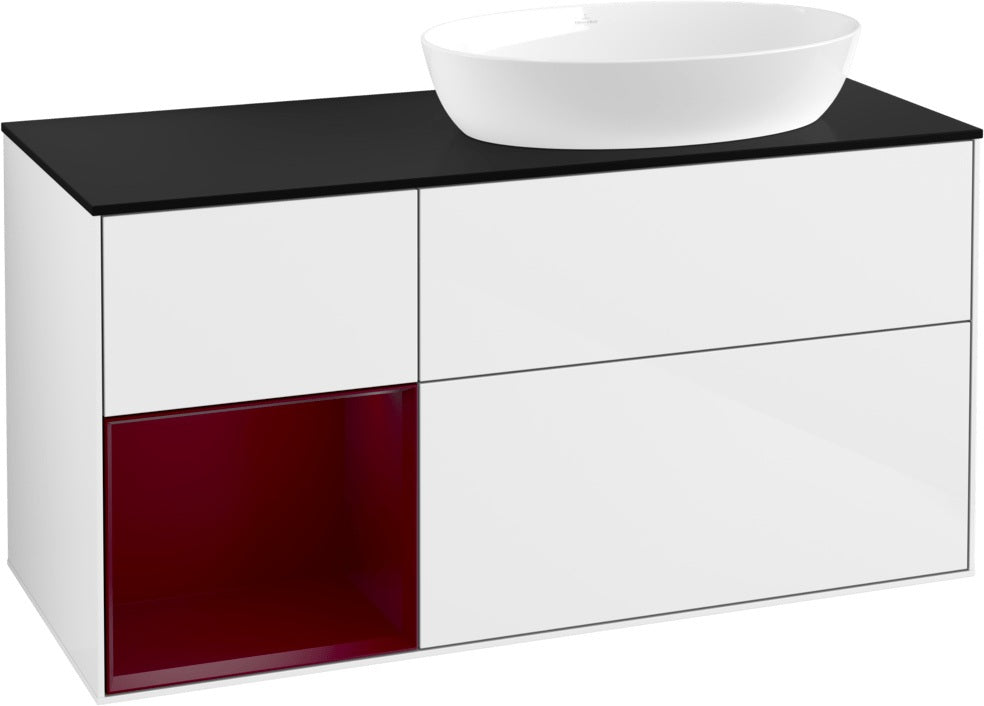 Villeroy & Boch Waschtischunterschrank Finion FA42G 1200 mm Glossy White Lacquer mit Beleuchtung