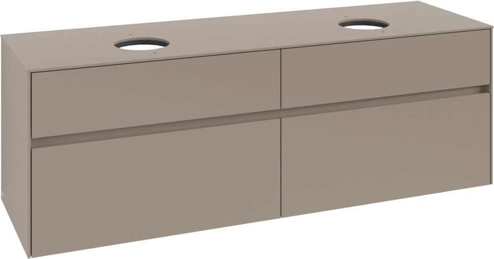 Villeroy & Boch Waschtischunterschrank Collaro C052 1600 mm Taupe mit 4 Auszügen