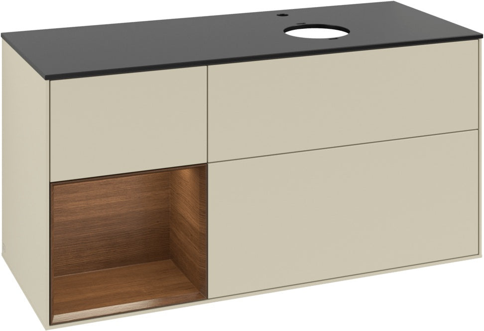 Villeroy & Boch Finion Waschtischunterschrank 1200 mm Glossy White Lacquer mit Beleuchtung