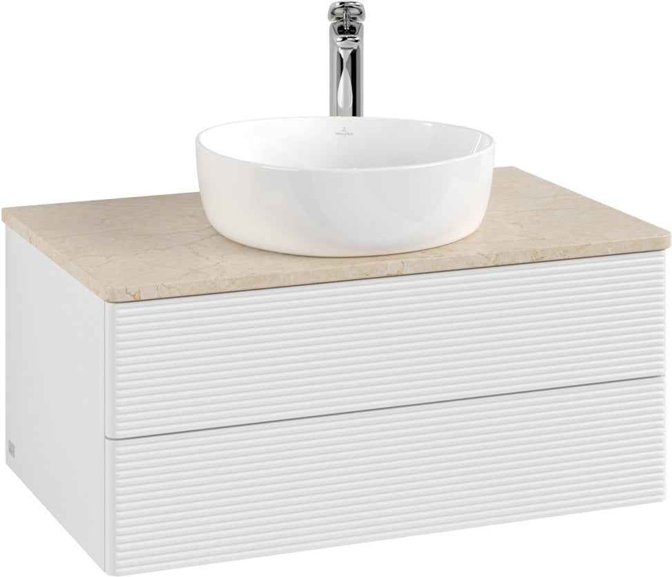 Villeroy & Boch Waschbeckenunterschrank Antao 800 mm Glossy White Lacquer mit Hahnlochbohrung