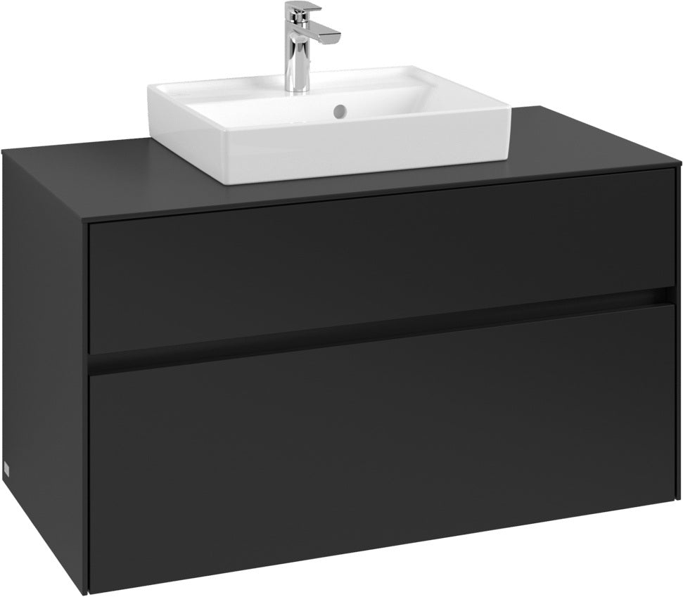 Villeroy & Boch Waschtischunterschrank Collaro C016 B0 1000 mm Volcano Black mit Beleuchtung
