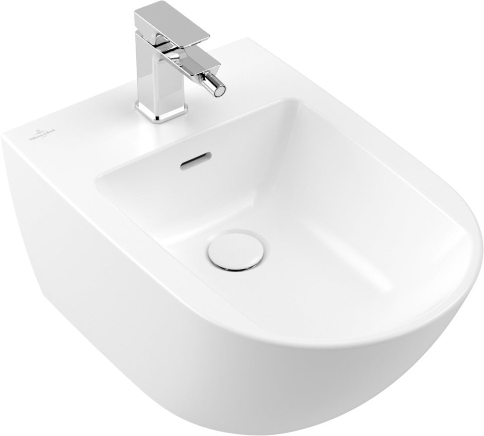 Villeroy & Boch Antao Wand-Bidet 375 x 560 mm oval Weiß Alpin CeramicPlus, wandhängend