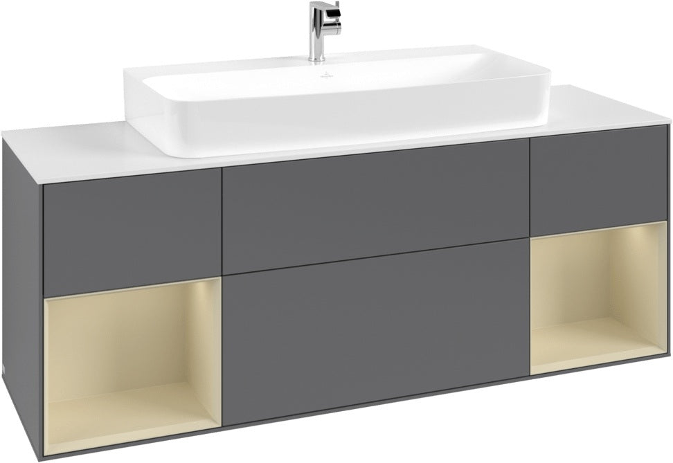 Villeroy & Boch Finion Waschtischunterschrank 1600 mm Glossy White Lacquer mit Beleuchtung