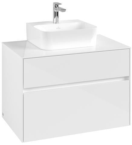 Villeroy & Boch Collaro Waschbeckenunterschrank 800 mm Glossy White mit SoftClosing