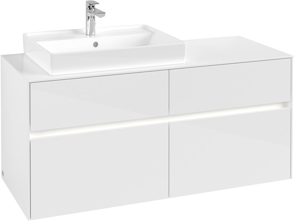 Villeroy & Boch Waschtischunterschrank Collaro C082 B0 1200 mm Glossy White mit LED-Beleuchtung