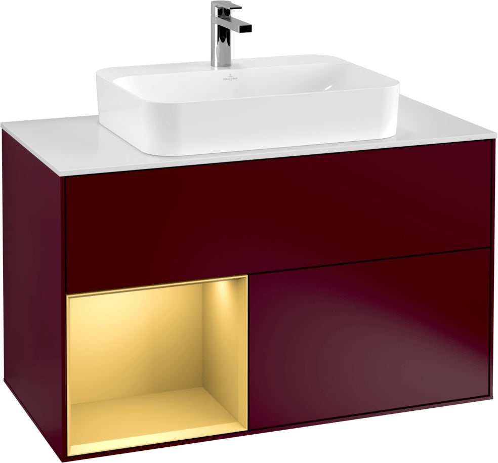 Villeroy & Boch Finion Waschtischunterschrank 1000 mm White Matt Lacquer mit LED-Beleuchtung