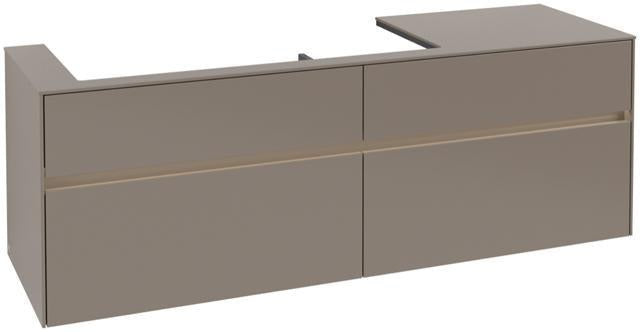 Villeroy & Boch Collaro Waschtischunterschrank 1600 mm mit LED-Beleuchtung und 4 Auszügen in Truffle Grey