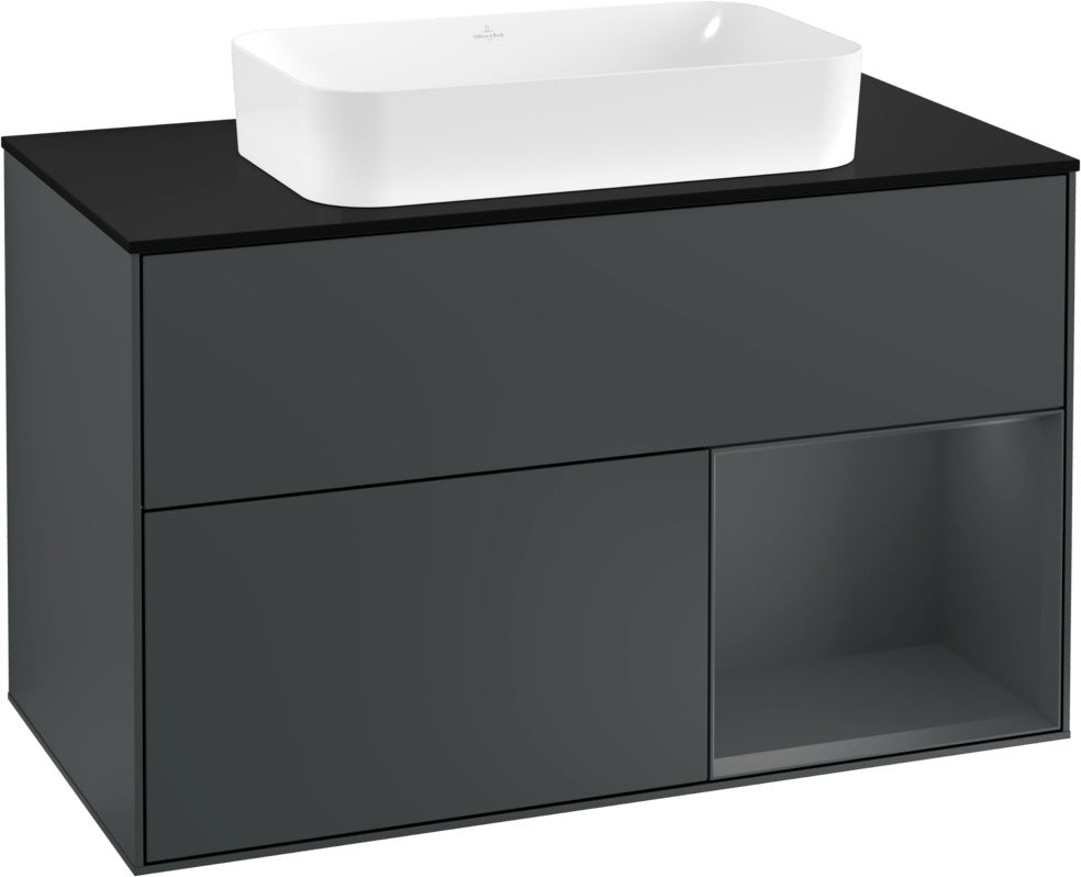 Villeroy & Boch Waschtischunterschrank Finion F252G 1000 mm Glossy White Lacquer mit LED-Beleuchtung