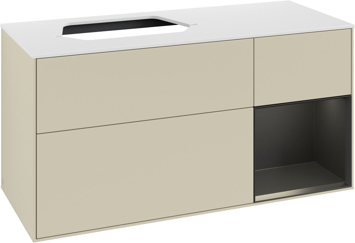 Villeroy & Boch Waschtischunterschrank Finion F401G 1200 mm Glossy White Lacquer mit Beleuchtung