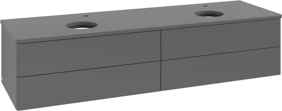 Villeroy & Boch Waschtischunterschrank Antao 1600 mm anthrazit matt mit 4 Auszügen und Beleuchtung