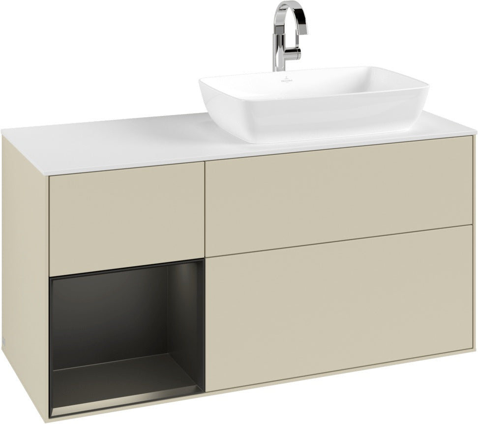 Villeroy & Boch Finion Waschbeckenunterschrank 1200 mm Glossy White Lacquer mit Beleuchtung