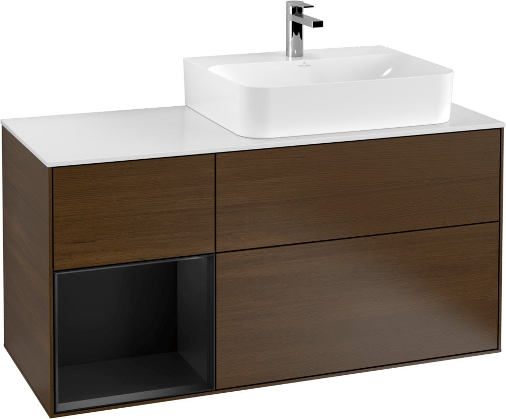 Villeroy & Boch Waschtischunterschrank Finion G141G 1200 mm Glossy White mit LED-Beleuchtung