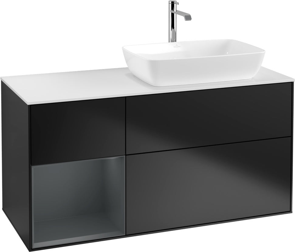 Villeroy & Boch Finion Waschbeckenunterschrank 1200 mm Glossy White Lacquer mit Beleuchtung