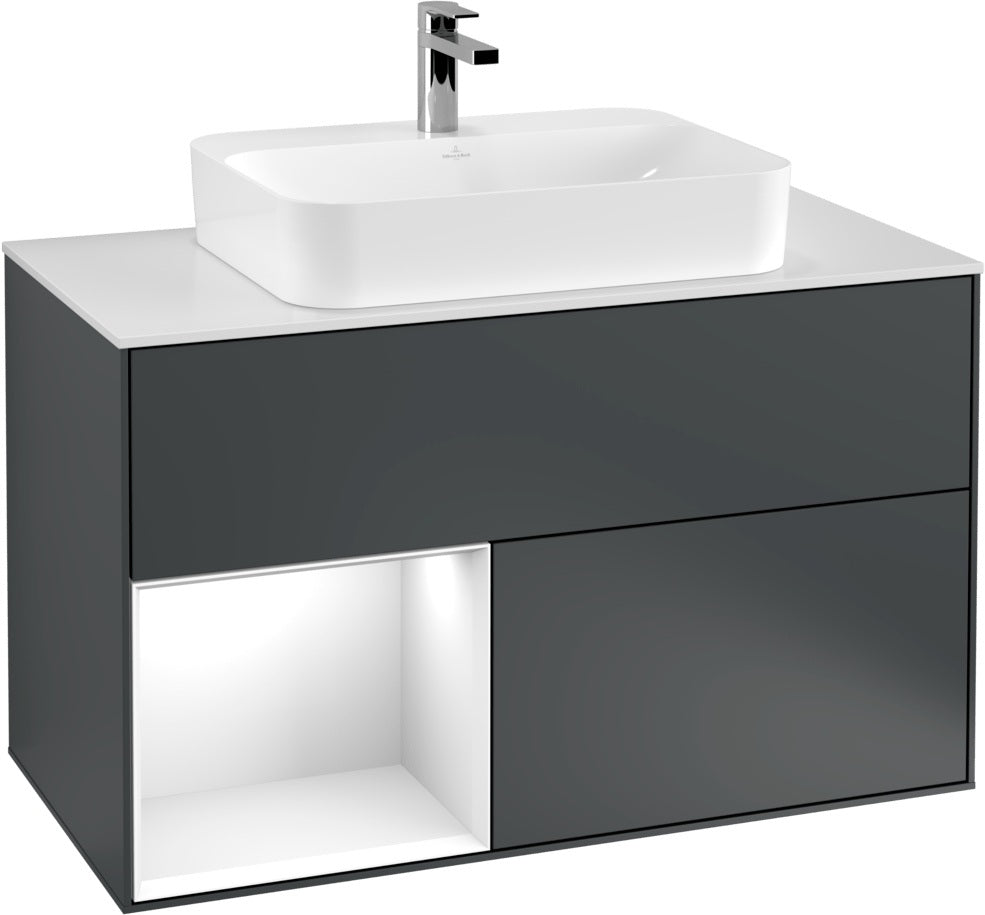 Villeroy & Boch Finion Waschtischunterschrank 1000 mm White Matt Lacquer mit LED-Beleuchtung