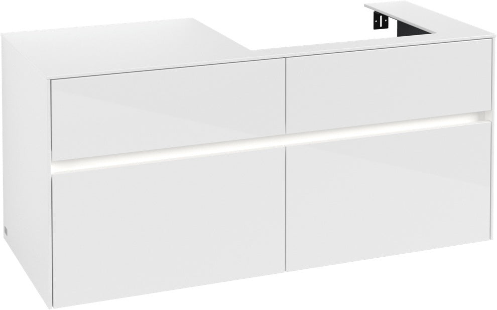 Villeroy & Boch Waschtischunterschrank Collaro C083B0 1200 mm Glossy White mit Beleuchtung