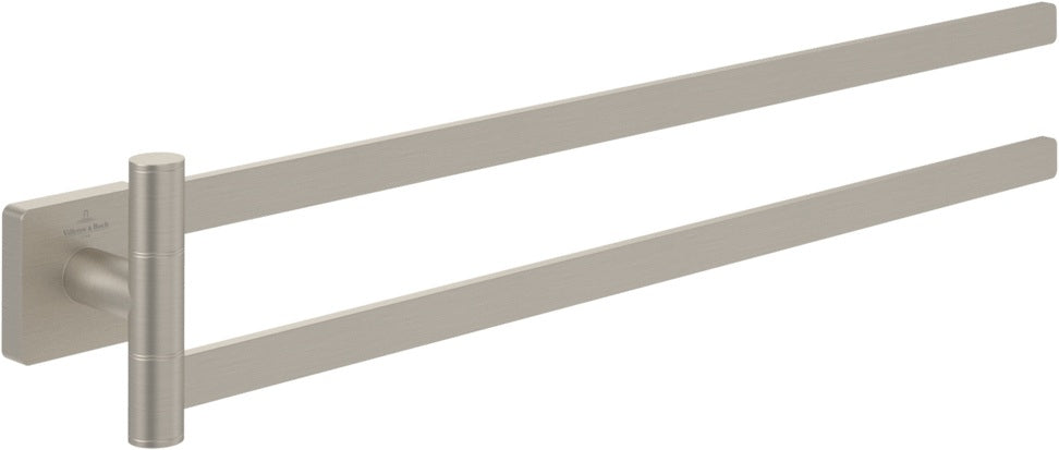 Villeroy & Boch Handtuchhalter Elements - Striking, zweiarmig, schwenkbar, Chrom, 432 mm