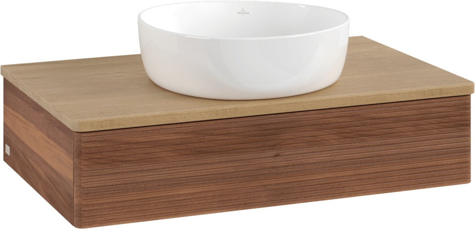 Villeroy & Boch Antao Waschbeckenunterschrank 800 mm Warm Walnut mit Auszugsbeleuchtung