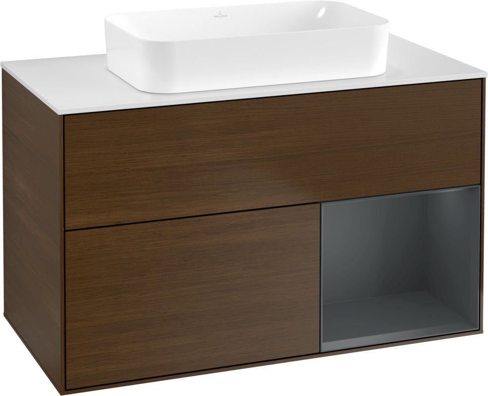 Villeroy & Boch Finion Waschtischunterschrank 1000 mm Glossy White Lacquer mit LED-Beleuchtung