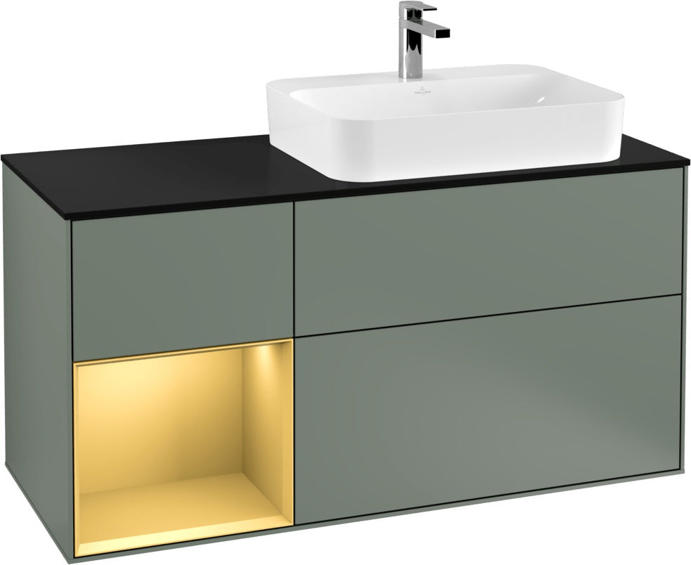 Villeroy & Boch Finion Waschbeckenunterschrank 1200 mm Glossy White Lacquer mit Beleuchtung