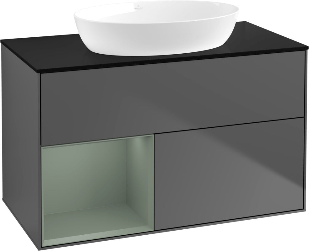 Villeroy & Boch Waschtischunterschrank Finion FA12G 1000 mm Glossy White Lacquer mit Beleuchtung