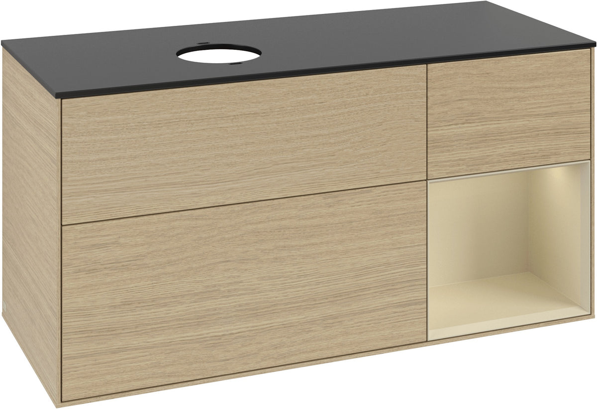 Villeroy & Boch Finion Waschtischunterschrank 1200 mm Glossy White Lacquer mit LED-Beleuchtung