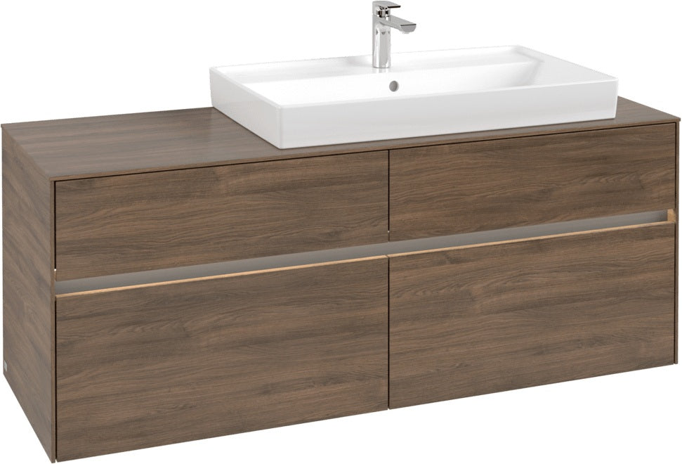 Villeroy & Boch Waschtischunterschrank Collaro C090 B0 1400 mm Arizona Oak mit Beleuchtung und SoftClosing