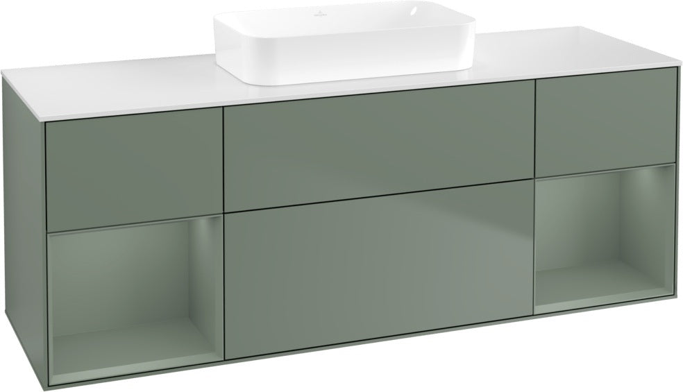 Villeroy & Boch Finion Waschtischunterschrank 1600 mm Glossy White Lacquer mit Beleuchtung