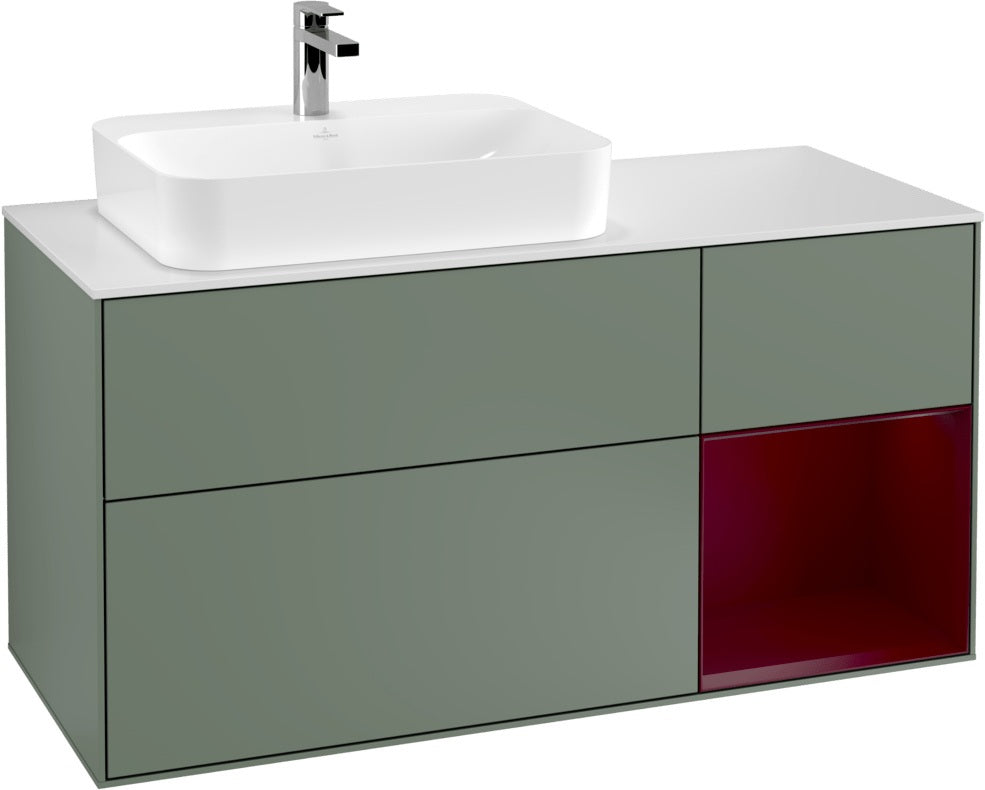 Villeroy & Boch Waschtischunterschrank Finion F401G 1200 mm Glossy White Lacquer mit Beleuchtung