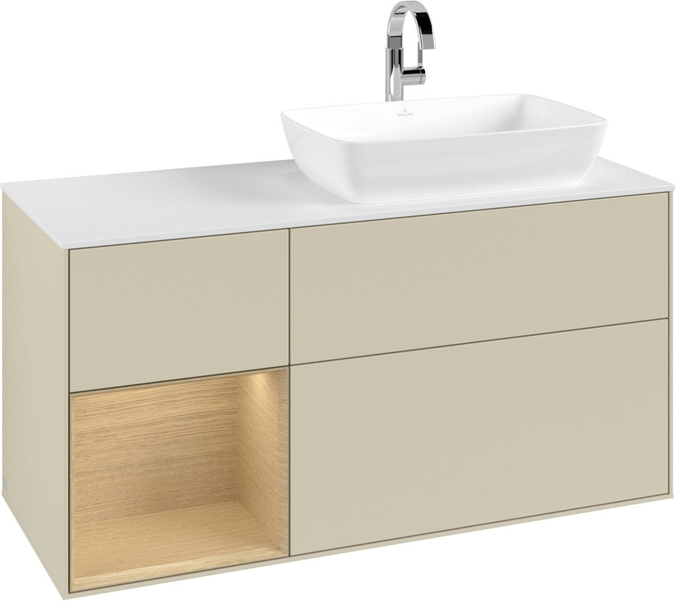 Villeroy & Boch Finion Waschbeckenunterschrank 1200 mm Glossy White Lacquer mit Beleuchtung
