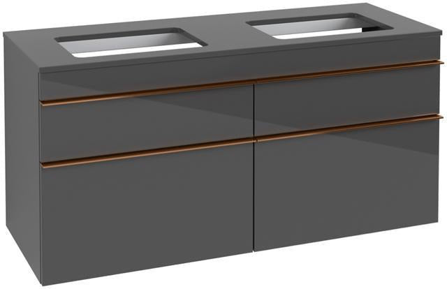 Villeroy & Boch Venticello Waschtischunterschrank 1257 mm Glossy White, 4 Auszüge, für 2 Waschtische
