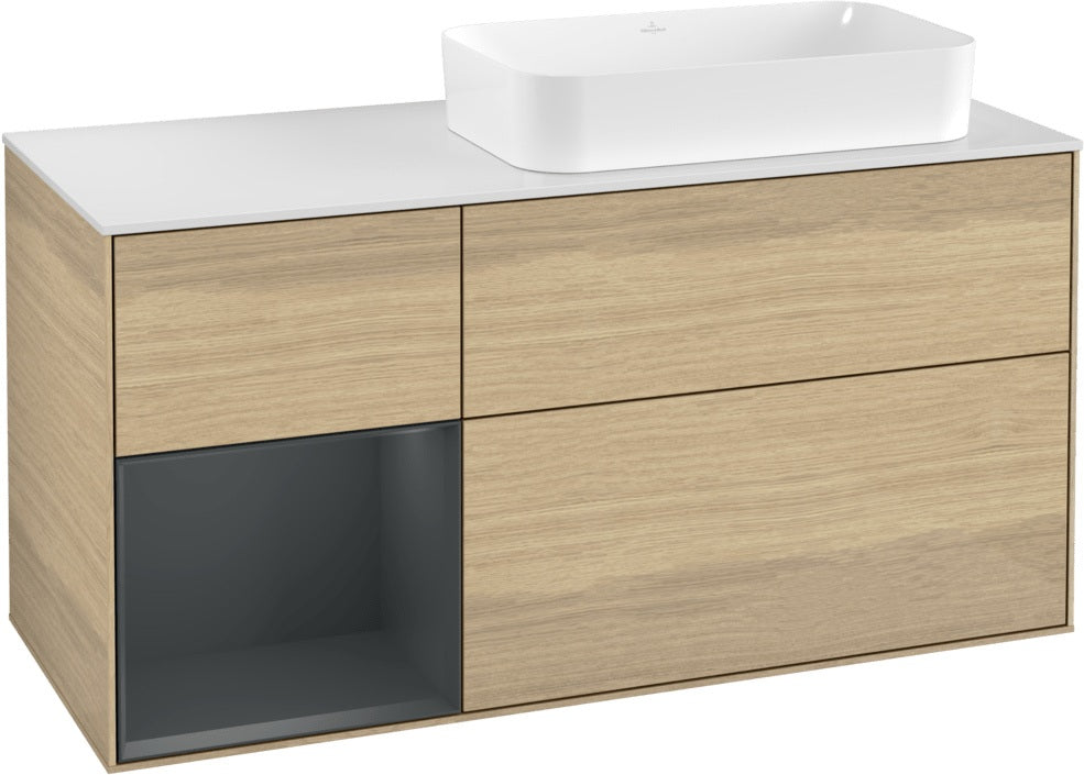 Villeroy & Boch Finion Waschbeckenunterschrank 1200 mm Glossy White Lacquer mit LED-Beleuchtung