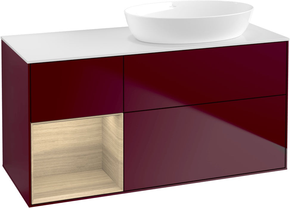 Villeroy & Boch Finion Waschtischunterschrank 1200 mm Glossy White Lacquer mit Beleuchtung