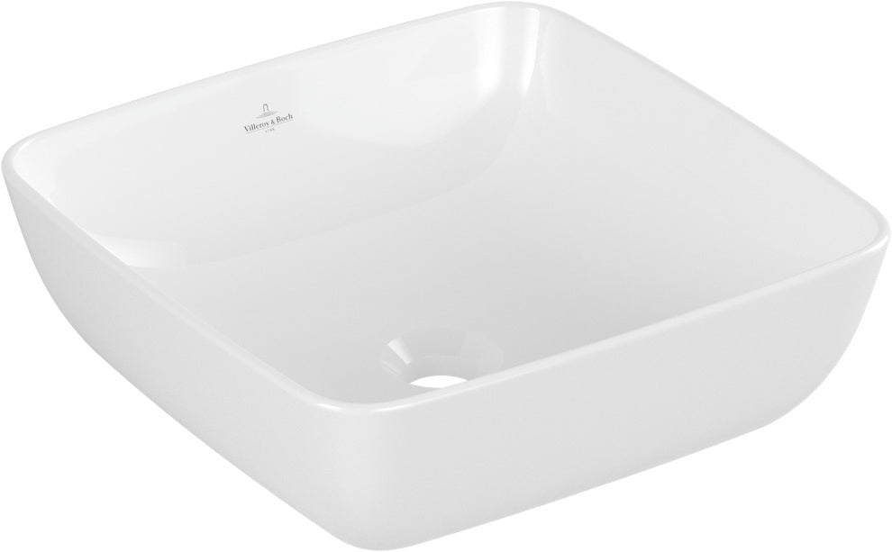 Villeroy & Boch Artis Aufsatzwaschbecken 410 mm Weiß Alpin CeramicPlus – Quadratisch, TitanCeram