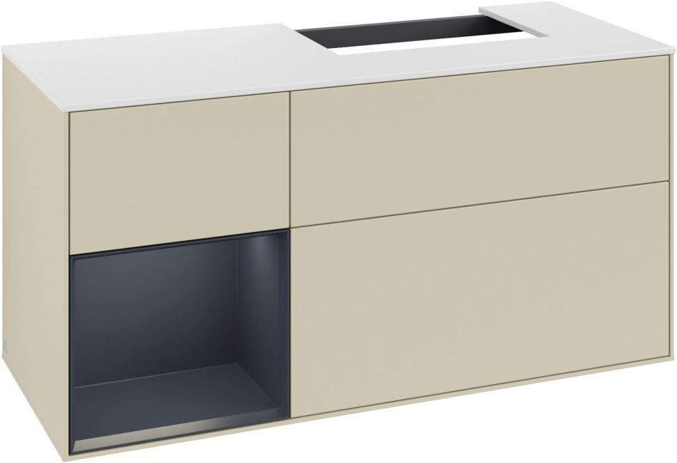 Villeroy & Boch Waschtischunterschrank Finion G141G 1200 mm Glossy White mit LED-Beleuchtung
