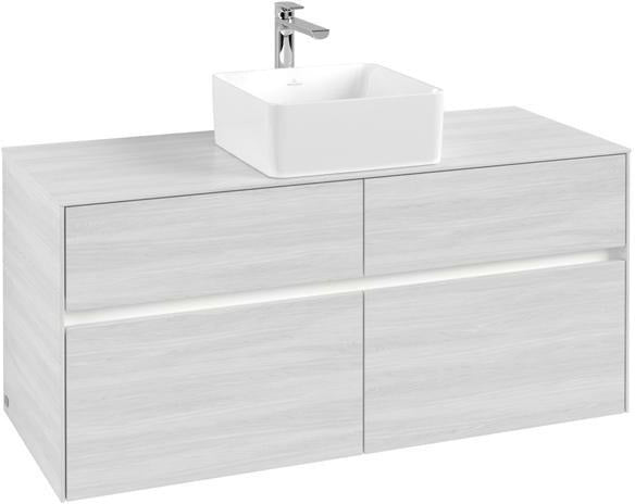 Villeroy & Boch Waschtischunterschrank Collaro C041 B0 1200 mm Glossy Grey mit Beleuchtung